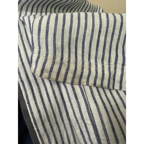 Guess Pull On Wide Leg Pants Womens Size Small Blue White Striped 100% Linen - Picture 8 of 8
